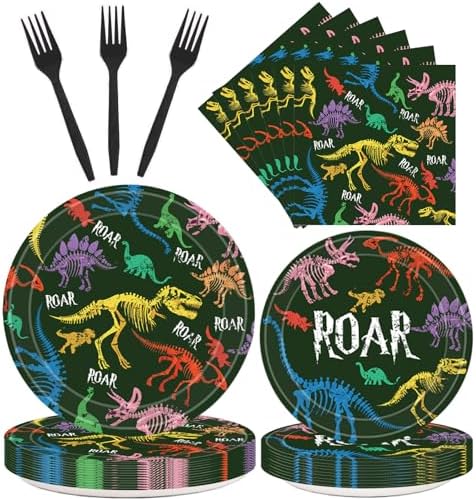96 Pcs Dinosaur Party Supplies for Kids Birthday