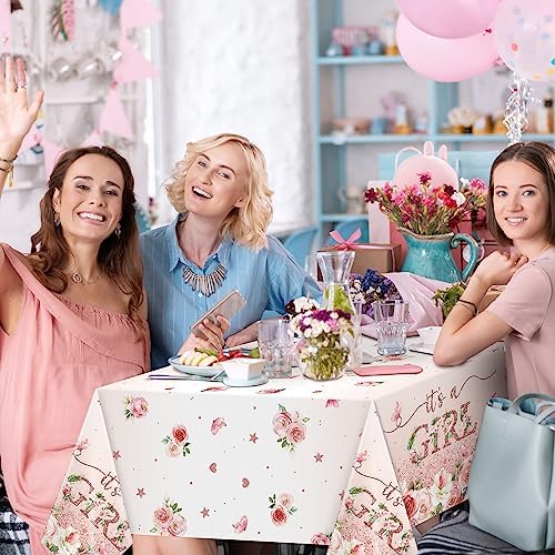 Floral Baby Shower Tablecloth Decorations for Girls