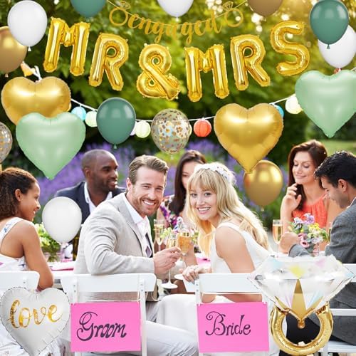 Sage Green and Gold Engagement Party Decor Set