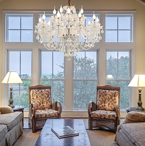 Durahonn 15 Light Crystal Chandelier with Clear Glass Dome