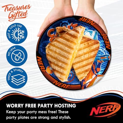 Treasures Gifted Nerf Themed Dinner Plates 16ct