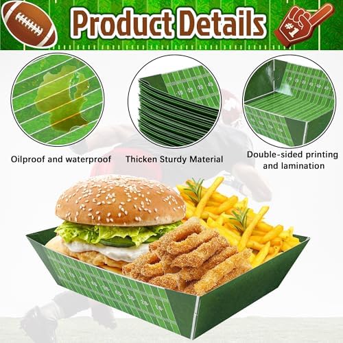 Sawowkuya 36Pcs Football Serving Trays for Parties