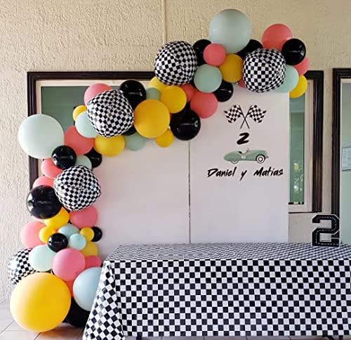 Checkered Balloons 6 Pack 22 Inch Racing Theme Decor