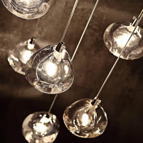 Crystal Chandelier Modern Pendant Light LED Raindrop Ceiling Light 7 Lights Round