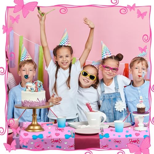 3 Pcs Pink Kitty Cat Tablecloths for Parties