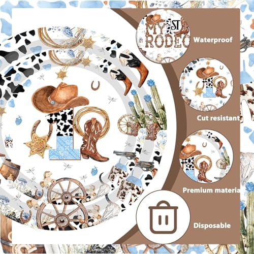 My First Rodeo Birthday Tableware Set for 1st Birthday Party