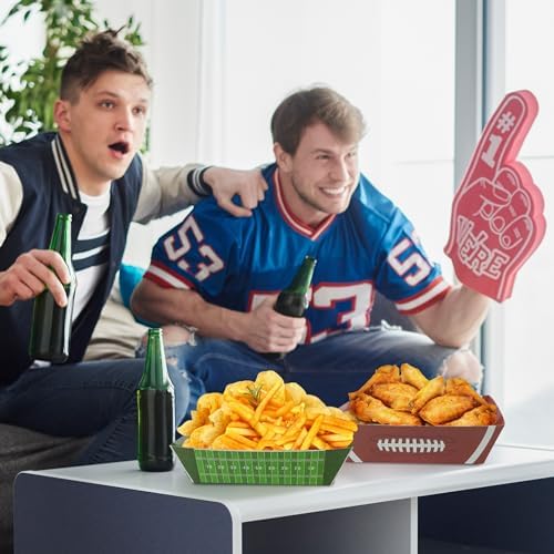 Sawowkuya 36Pcs Football Serving Trays for Parties