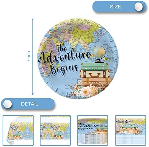 Adventure World Awaits Map Plates and Napkins Set