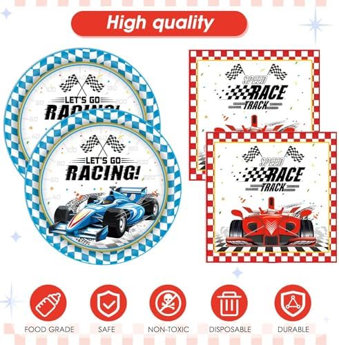 41Pcs Racing Car Tableware Set for Birthday Parties