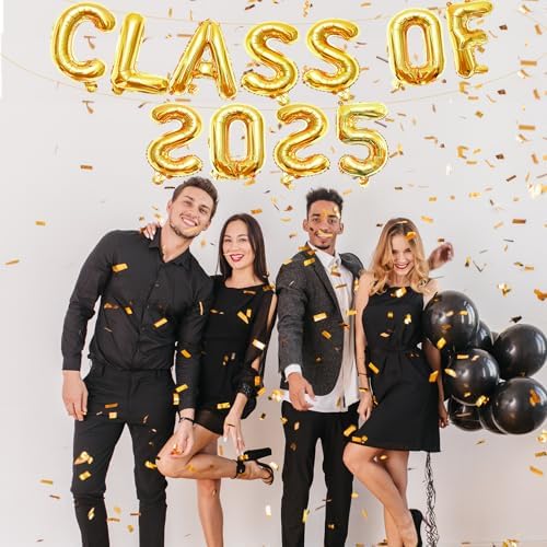 Tedercle 16 Inches Class of 2025 Balloons Banner