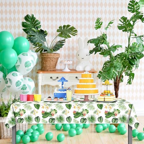 3 Pack Hawaiian Luau Tablecloths 51x86 Inch Decorations