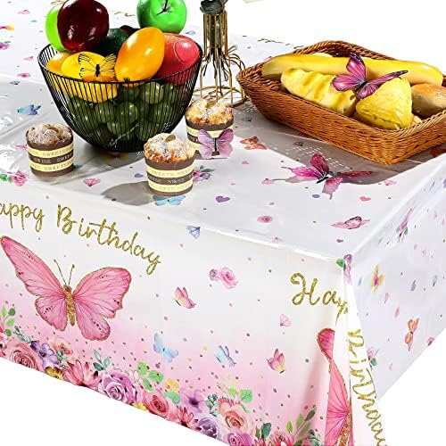 Tegeme Butterfly Birthday Tablecloth Set