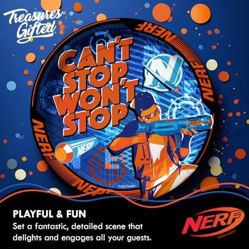 Treasures Gifted Nerf Themed Dinner Plates 16ct