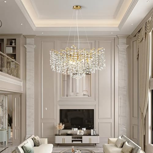 Modern Gold Crystal Chandelier for Dining Room