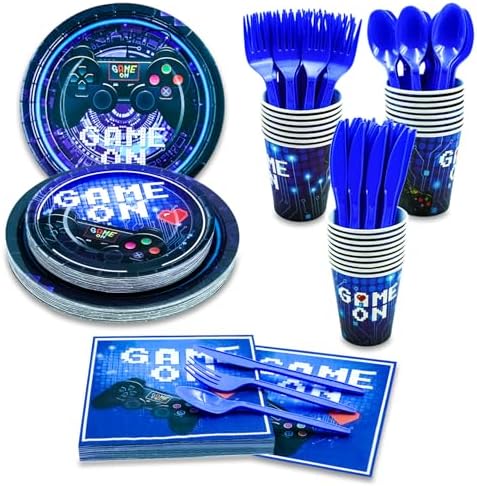 175 Pcs Video Game Party Tableware Set for 25 Guests
