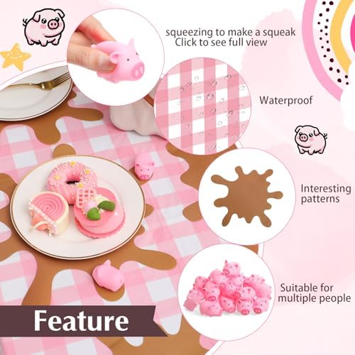 FoldTier 33 Pcs Pink Pig Party Supplies Set