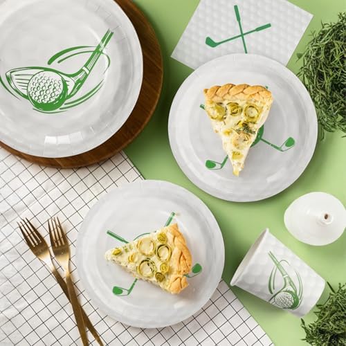 96 Pcs Golf Party Plates and Cups Set for 24 Guests