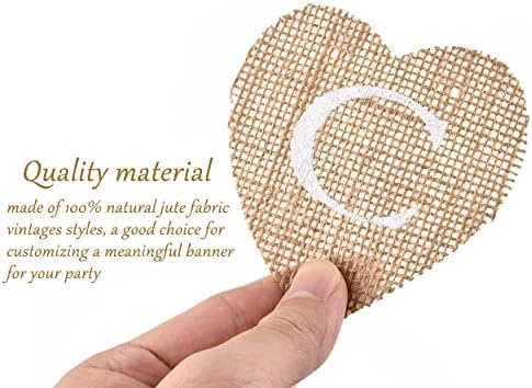 Distinctive Style Heart Shape Jute Banner 9x9cm