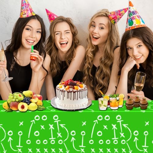 Football Theme Party Tablecloths 4 Pack 54x108 Inch