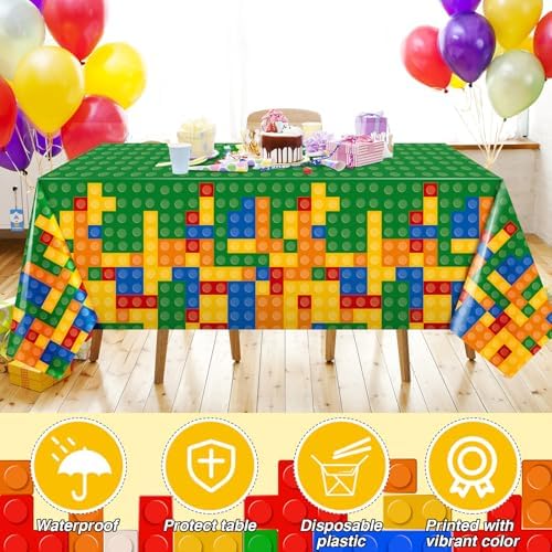 Oudain 4 Pcs Green Building Block Tablecloths