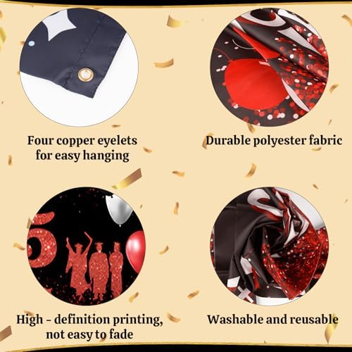 2025 Graduation Banner with Black and Red Design