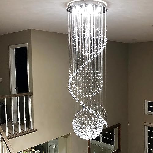 Sefinn Four 9 Light Crystal Chandelier 79 Inch High Ceiling
