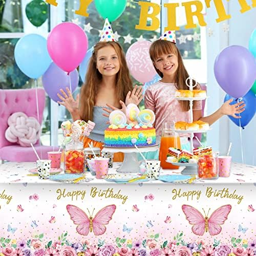 Tegeme Butterfly Birthday Tablecloth Set