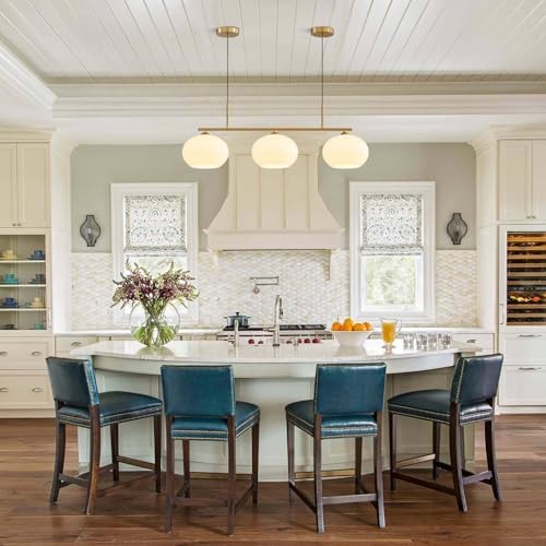 KCO 3 Light Linear Pendant Chandelier with Milk Glass Shades