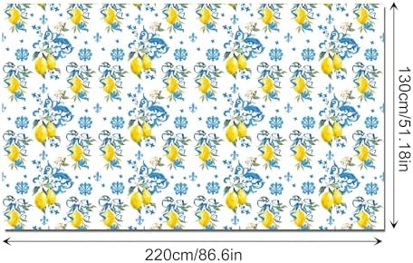 3 Pcs Lemon Tablecloth for Kitchen Party Decor 54x87In