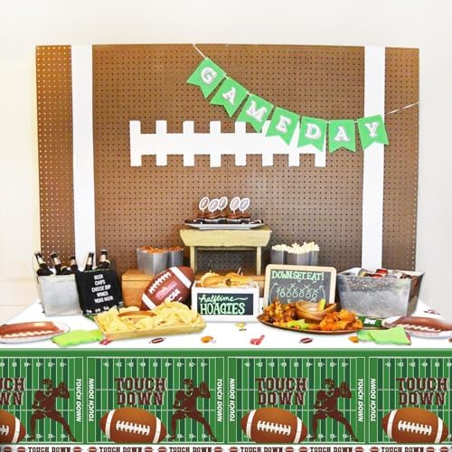 4Pcs Football Tablecloths - Touch Down Decor for Parties