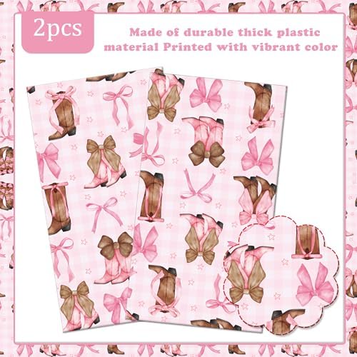 Umoni Coquette Bow Cowgirl Tablecloth 2PCS Western Birthday Party Decor