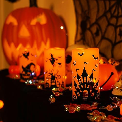Homemory Halloween Candles Set of 3 with Remote Control