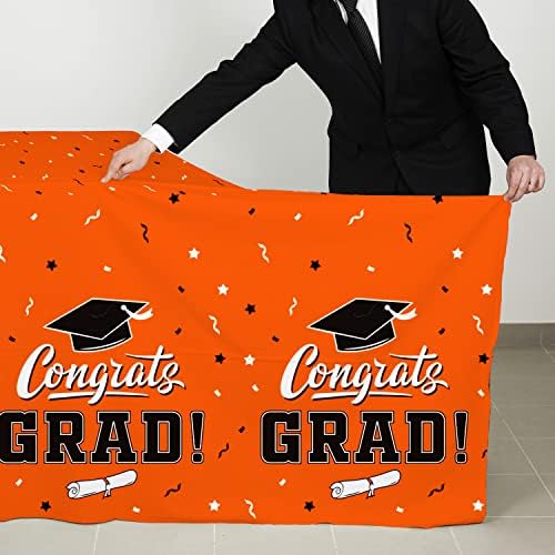 Graduation Party Decorations Orange Tablecover 3pcs 54x108