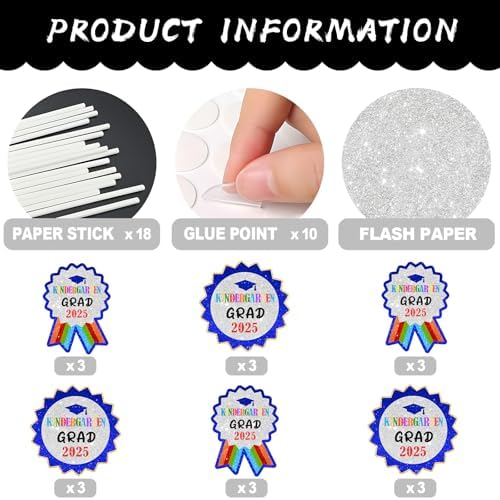 2025 Kindergarten Graduation Cupcake Toppers Set
