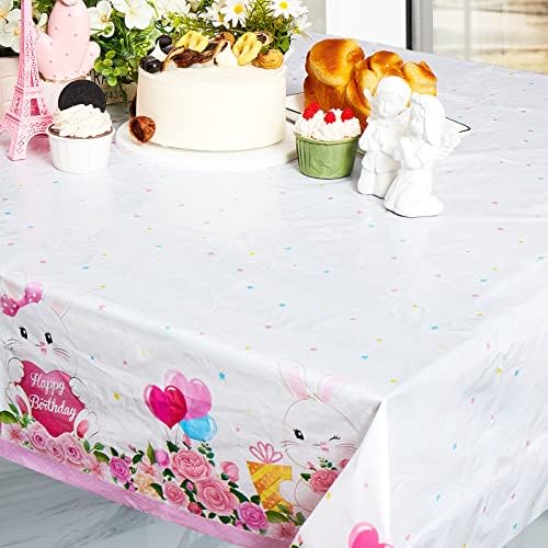 Jecery 3 Pack Bunny Party Tablecloths