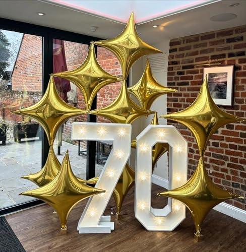 Gold Star Balloons 12Pcs Foil Decorations for Parties