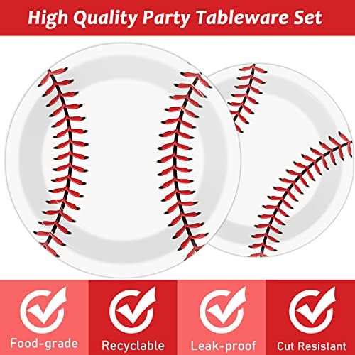 Wiooffen 72pcs Baseball Party Plates Set