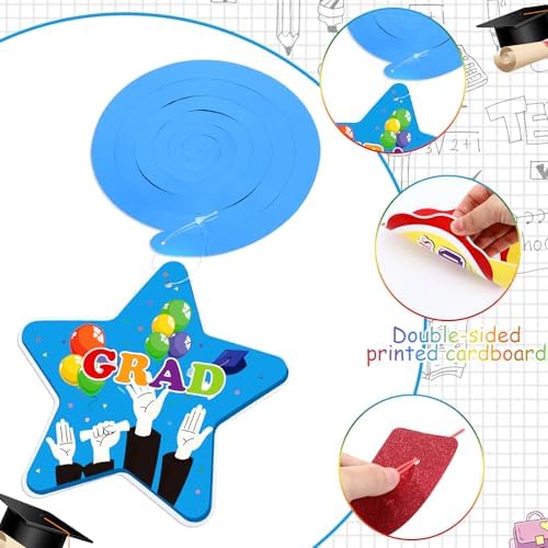 Kindergarten Graduation Party Decorations 2025 Banner Hanging Swirl Set
