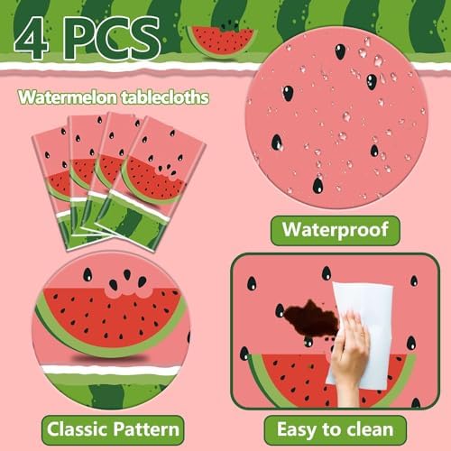 4Pcs Watermelon Tablecloths for Parties and Events