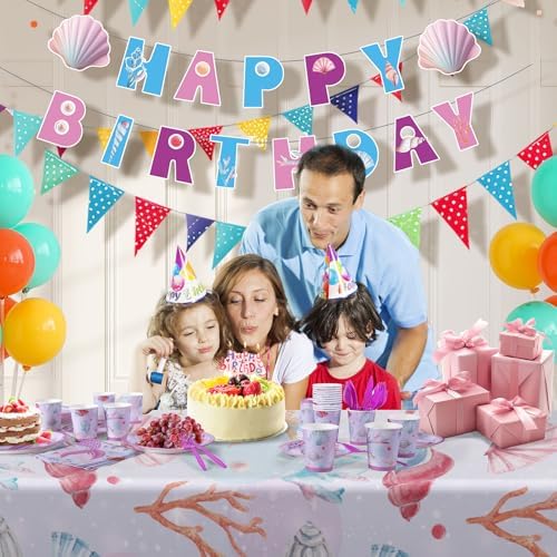 Mermaid Birthday Decorations Set 170 Pcs 24 Serves