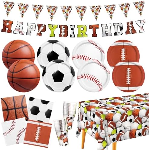 Gatherfun Sports Birthday Party Kit for 24