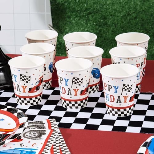 WERNNSAI Racing Car Party Plates Set for Boys