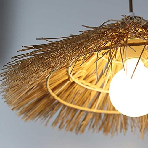 Natural Rattan Chandelier Lampshade with E26 Base