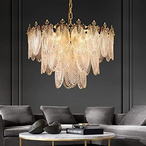 Modern Crystal Chandelier with Leaf Design 8-Light Pendant Lighting