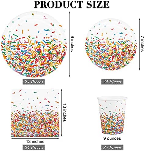 Durony 97 Pieces Confetti Tableware Set