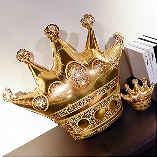 NC 6Pcs Gold Crown Foil Balloons for Party Decorations