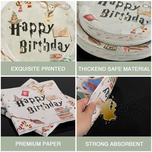 200PCS Magical Wizard Theme Party Tableware Kit Serve 50