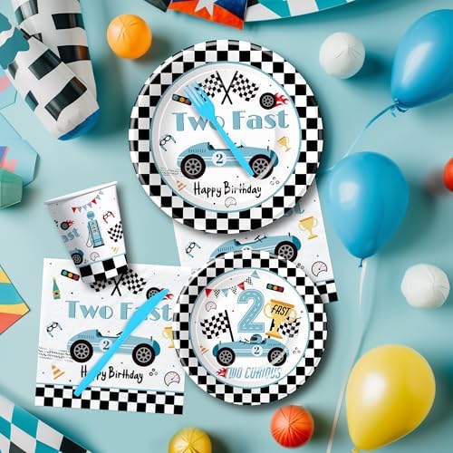 Race Car Party Tableware Set for 2nd Birthday