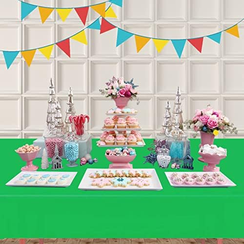 FUNTOOB Green Plastic Table Cloth 4 Pack