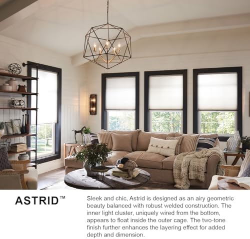 Hinkley Astrid Five Light Open Frame Chandelier with Bronze and Gold Finish